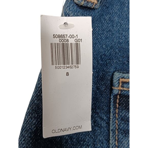 New Old Navy Denim Skirt Size 8 Button Front Midi Blue Jean High Waist - Picture 16 of 16